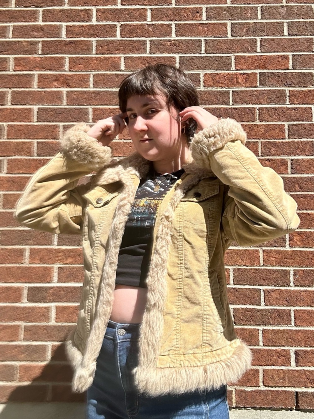 Y2K corduroy afghan jacket